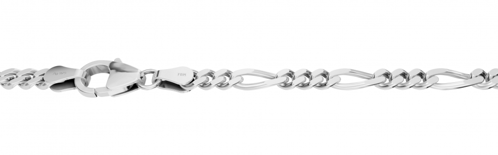 Necklace Figaro diamond cut chain width 3.4mm
