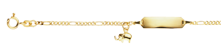 Id-Armband Figaro diamantiert Kettenbreite 1.9mm