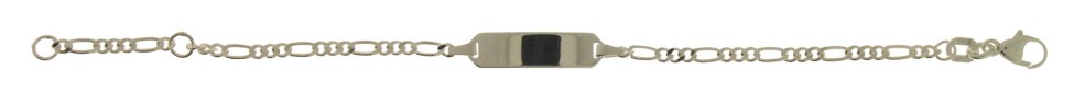 Id-Armband Figaro diamantiert Kettenbreite 2.1mm