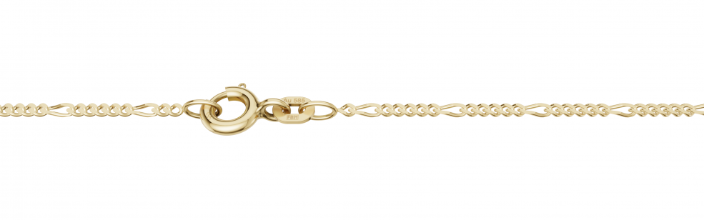 Collier Figaro diamantiert Kettenbreite 1.5mm