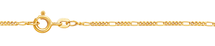 Collier Figaro diamantiert Kettenbreite 1.5mm