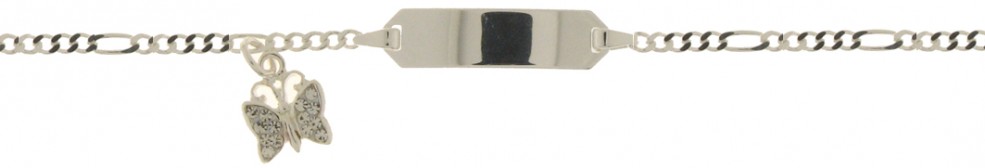 Id-Armband Figaro diamantiert Kettenbreite 1.9mm