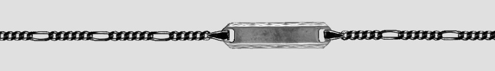 Id-Armband Figaro diamantiert Kettenbreite 1.9mm