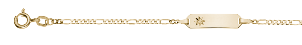 Id-Armband Figaro diamantiert Kettenbreite 1.9mm
