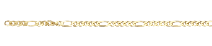 Fusskette Figaro diamantiert Kettenbreite 2.8mm