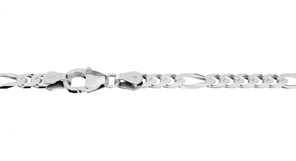 Armband Figaro diamantiert Kettenbreite 4.3mm