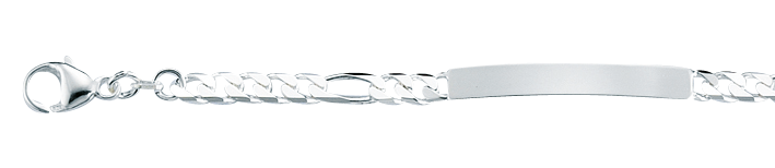 Id-Armband Figaro diamantiert Kettenbreite 4.3mm
