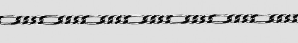 Necklace Figaro diamond cut chain width 2.8mm