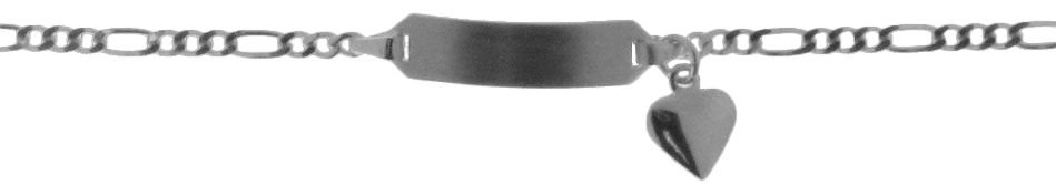 Id-Armband Figaro diamantiert Kettenbreite 2.1mm