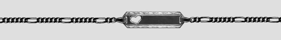 Id-Armband Figaro diamantiert Kettenbreite 1.9mm