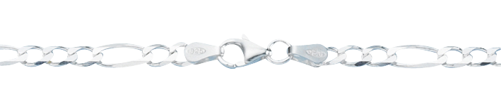 Armband Figaro diamantiert Kettenbreite 3.9mm