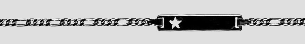 Id-Armband Figaro diamantiert Kettenbreite 2.1mm