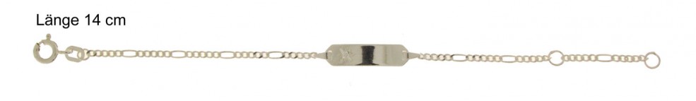 Id-Armband Figaro diamantiert Kettenbreite 1.9mm