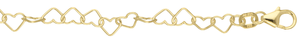 Collier Herz-Kette Kettenbreite 4.4mm