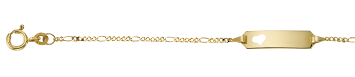 Id-Bracelet Figaro diamond cut chain width 1.5mm