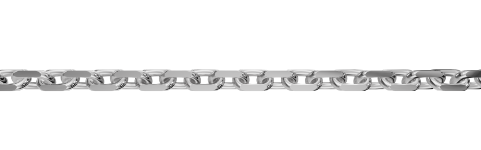 Collier mit Zwischenöse Anker diamantiert Kettenbreite 1.15mm