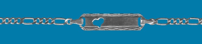 Id-Armband Figaro diamantiert Kettenbreite 2.1mm