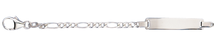 Id-Armband Figaro diamantiert Kettenbreite 2.8mm