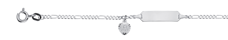 Id-Armband Figaro diamantiert Kettenbreite 1.9mm