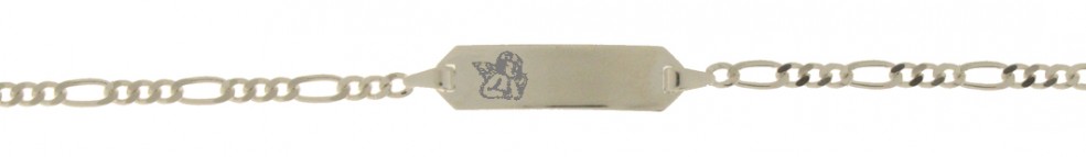 Id-Armband Figaro diamantiert Kettenbreite 2.1mm