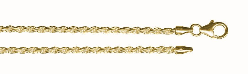 Collier Kordel massiv Kettenbreite 2mm