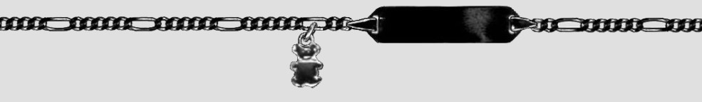 Id-Armband Figaro diamantiert Kettenbreite 1.9mm