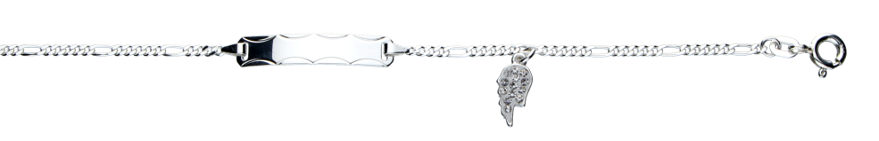 Id-Armband Figaro diamantiert Kettenbreite 1.9mm
