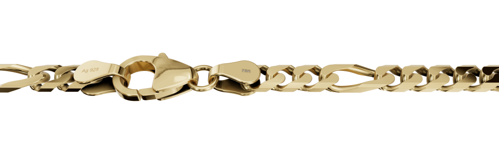 Armband Figaro diamantiert Kettenbreite 4.3mm