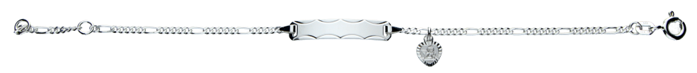 Id-Armband Figaro diamantiert Kettenbreite 1.9mm