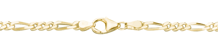 Armband Figaro diamantiert Kettenbreite 3.4mm