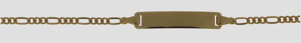 Id-Armband Figaro diamantiert Kettenbreite 2.1mm