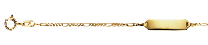 Id-Armband Figaro diamantiert Kettenbreite 1.5mm