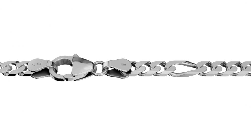 Armband Figaro diamantiert Kettenbreite 4.3mm